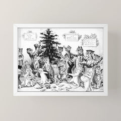 Cats Decorating The Christmas Tree' Vintage Cat Art by Louis Wain Mini Art Print