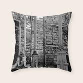 A Book Lover's Dream - Cincinnati Public Library black and white photographs / black and white photo Throw Pillow