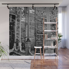 A Book Lover's Dream - Cincinnati Public Library black and white photographs / black and white photo Wall Mural