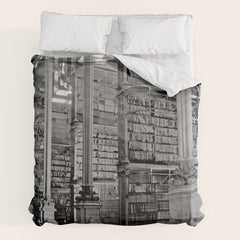 A Book Lover's Dream - Cincinnati Public Library black and white photographs / black and white photo Comforter