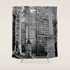 A Book Lover's Dream - Cincinnati Public Library black and white photographs / black and white photo Shower Curtain