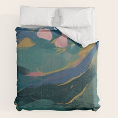 "You Are Worthy" Midnight Background Comforter