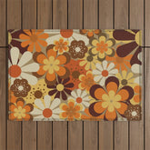 70's Floral Prints, Retro Art Outdoor Rug