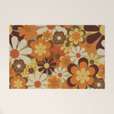 70's Floral Prints, Retro Art Welcome Mat