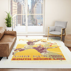 1926 Notre Dame By South Shore Line Advertising Poster Rug