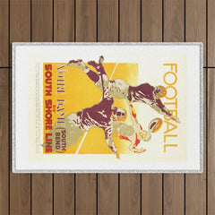 1926 Notre Dame By South Shore Line Advertising Poster Outdoor Rug