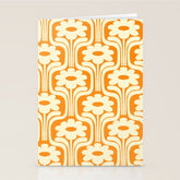 70s Orange Flower Pattern Stationery Card