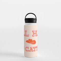 "All hat no cattle" in pink and orange retro western letters Water Bottle