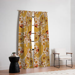 70s Floral Pattern Window Curtain