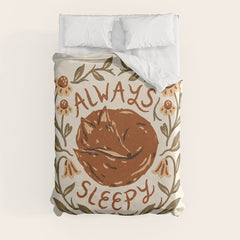 Always Sleepy' Fox Duvet Cover