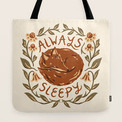 Always Sleepy' Fox Tote Bag