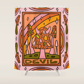 15. Devil Tarot Mushroom Shower Curtain