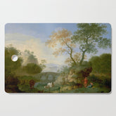 A Landscape with Distant Classical Ruins, a Bridge, Figures, and Cattle Cutting Board