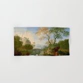 A Landscape with Distant Classical Ruins, a Bridge, Figures, and Cattle Bath Towel
