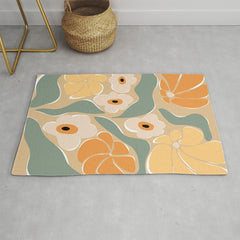 70s california flower market Rug