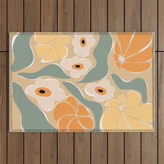 70s california flower market Outdoor Rug