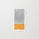 (White Background) Mid Century Modern Minimalist Rothko Inspired Color Field With Lines Geometric Style Bath Towel