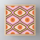 70s Disco Daisy Flower Pattern Mini Art Print