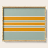 70s Style Mint Orange White Retro Stripes Pomona Serving Tray