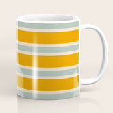 70s Style Mint Orange White Retro Stripes Pomona Coffee Mug