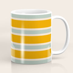 70s Style Mint Orange White Retro Stripes Pomona Coffee Mug
