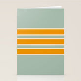 70s Style Mint Orange White Retro Stripes Pomona Stationery Card