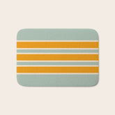70s Style Mint Orange White Retro Stripes Pomona Bath Mat