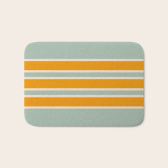 70s Style Mint Orange White Retro Stripes Pomona Bath Mat