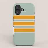 70s Style Mint Orange White Retro Stripes Pomona iPhone Case