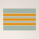 70s Style Mint Orange White Retro Stripes Pomona Welcome Mat