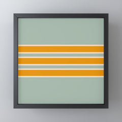 70s Style Mint Orange White Retro Stripes Pomona Mini Art Print