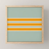 70s Style Mint Orange White Retro Stripes Pomona Mini Art Print