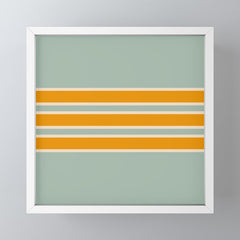 70s Style Mint Orange White Retro Stripes Pomona Mini Art Print