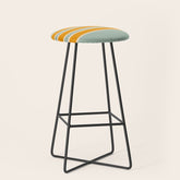 70s Style Mint Orange White Retro Stripes Pomona Stool