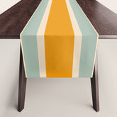 70s Style Mint Orange White Retro Stripes Pomona Table Runner