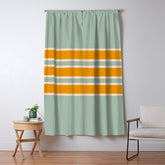 70s Style Mint Orange White Retro Stripes Pomona Window Curtain