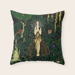 1921 Classical Masterpiece 'Flowers and Flames' by Kay Nielsen Throw Pillow