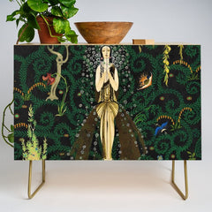 1921 Classical Masterpiece 'Flowers and Flames' by Kay Nielsen Credenza