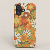 70's Retro Flowers Print iPhone Case