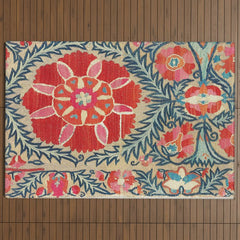 18th Century Suzani Fragment Print Outdoor Rug