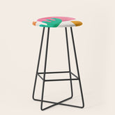 Desert Treasures' Minimalist Mid Century Paper Collage Colorful Shapes Retro Style Neon Colors by Ejaaz haniff Stool