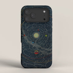 "Planetary System, Eclipse of the Sun, the Moon, the Zodiacal Light, Meteoric Shower" by Levi Walter Yaggi, 1887 iPhone Case