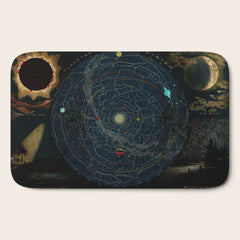 "Planetary System, Eclipse of the Sun, the Moon, the Zodiacal Light, Meteoric Shower" by Levi Walter Yaggi, 1887 Bath Mat