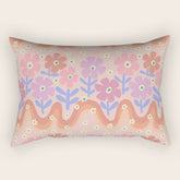 70s Retro Floral vibe Rectangular Pillow