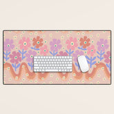 70s Retro Floral vibe Desk Mat