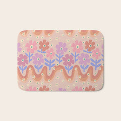 70s Retro Floral vibe Bath Mat