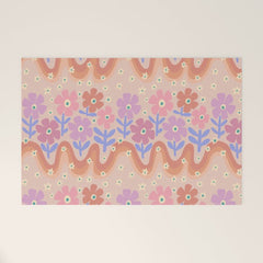 70s Retro Floral vibe Welcome Mat