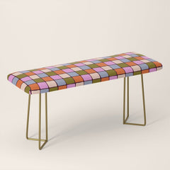 1970s Disco Dancefloor Checkerboard Pattern Bench