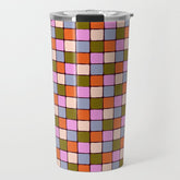 1970s Disco Dancefloor Checkerboard Pattern Travel Mug
