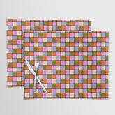 1970s Disco Dancefloor Checkerboard Pattern Placemat